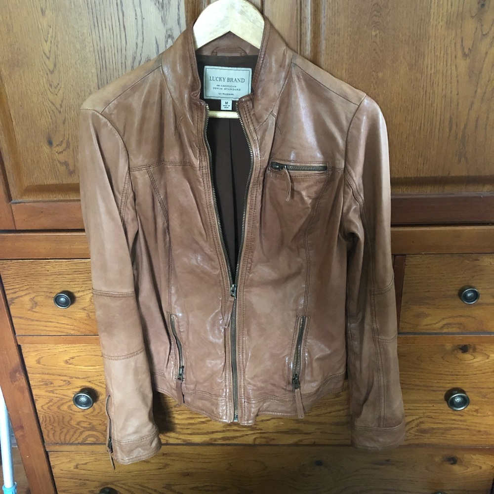 Lucky Brand women’s M brown leather jacket
